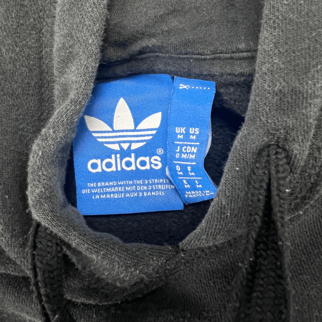 Front tag view of the Three Stripe Logo Hoodie