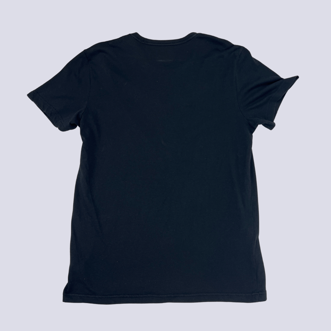 Back view of the Adidas three stripes Tee