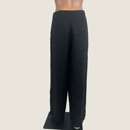 Back View of the Aere Women's Relaxed Linen Pant