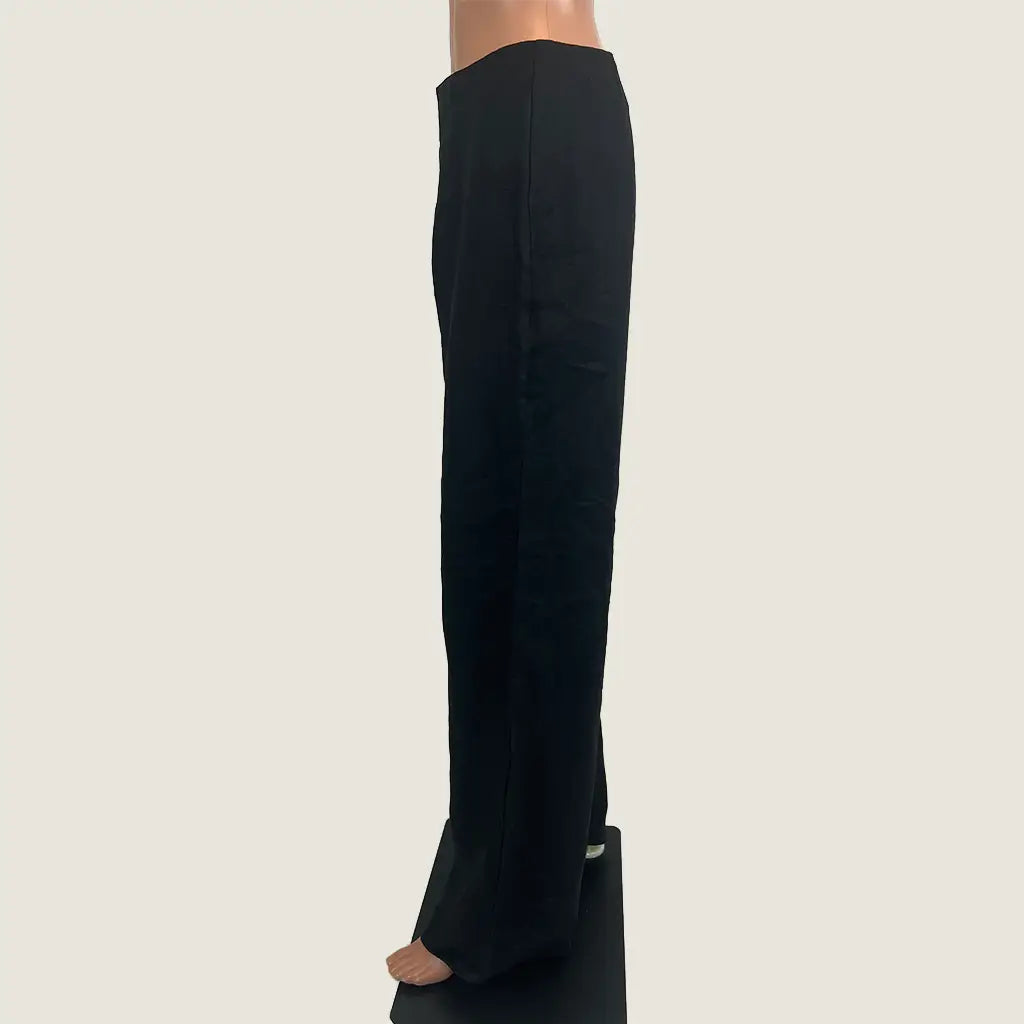 Side View of the Aere Women's Relaxed Linen Pant