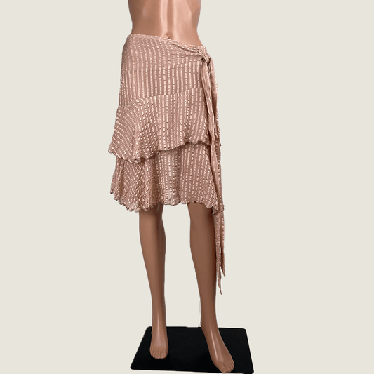Alannah Hill Pink Wrap Silk Skirt Front