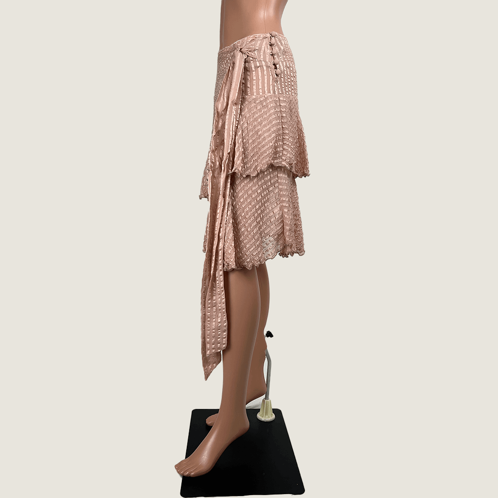 Alannah Hill Pink Wrap Silk Skirt Side