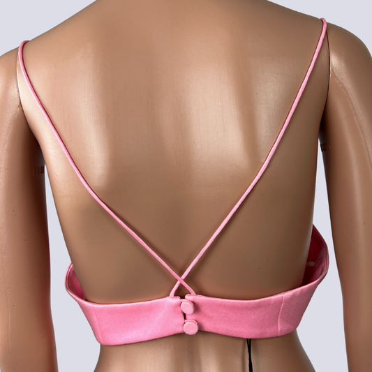Front view of the Alex Perry Satin Crepe Sweetheart Bra Top