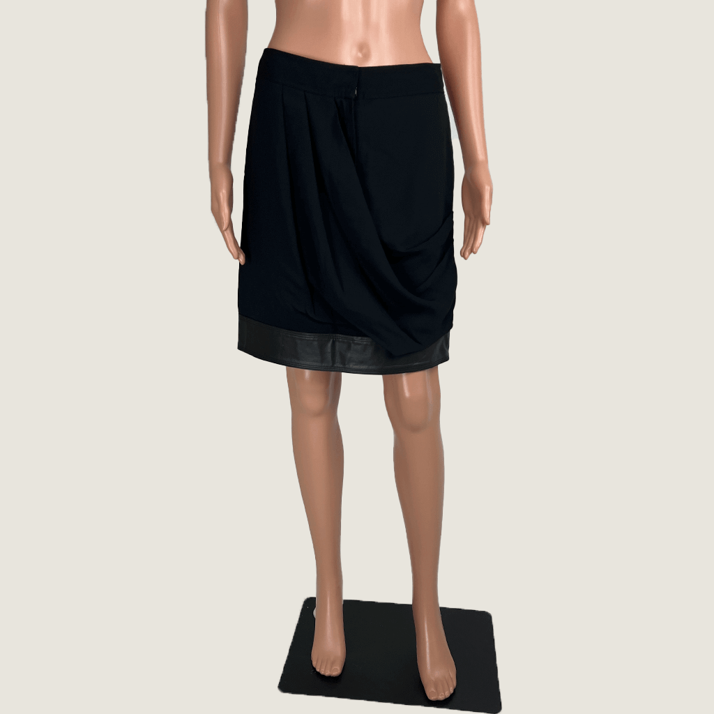 Front view of the Alexander Wang mini drape skirt