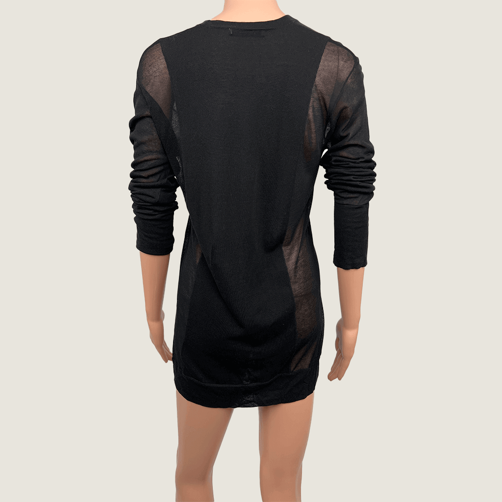 Alexander Wang Black Sheer Knit Top back