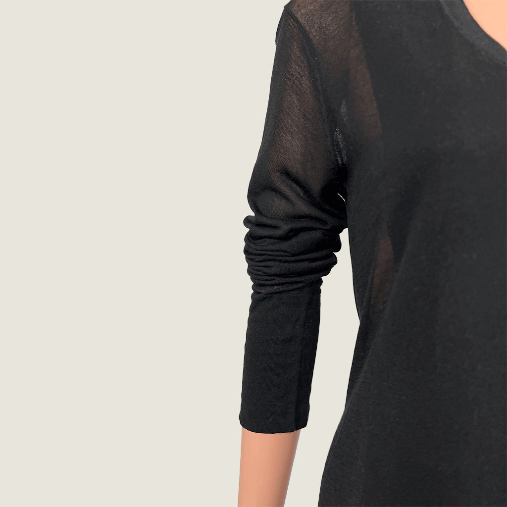 Alexander Wang Black Sheer Knit Top Sleeve