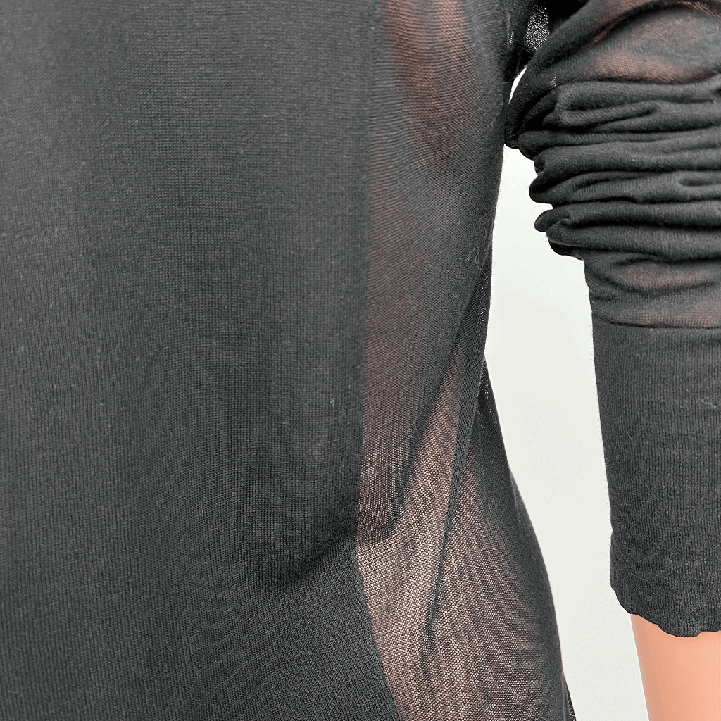 Alexander Wang Black Sheer Knit Top Waist