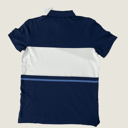 American Eagle Blue and White Polo Back