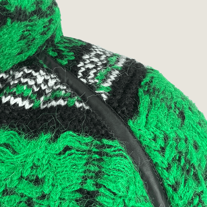 Shoulder detail view of the Andersson Bell Unisex Nordic Knit Patch Quilted Parka