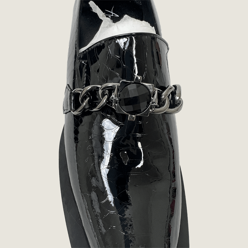 Aomishoes Dark Knight Italian Men's Shoes Jewell Detail