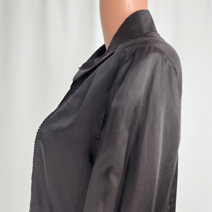 Side close up view of Apanage silk, cotton blend shirt