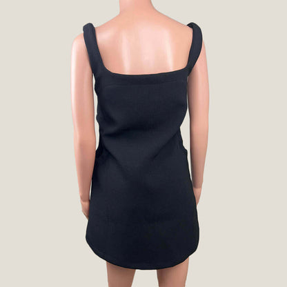Atout Black Sleeveless Mini Dress With Waist Cut Outs Back