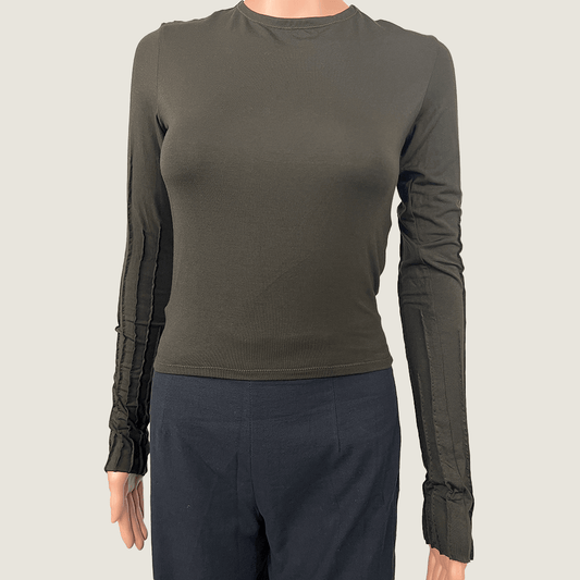Aunad Puckered Long Sleeve Women's Top Front