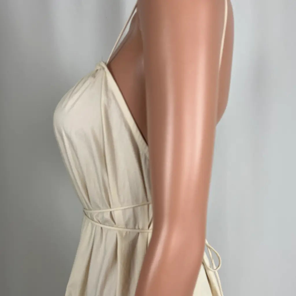 Side detail view of the Ave The Label Sleeveless Maxi Dress