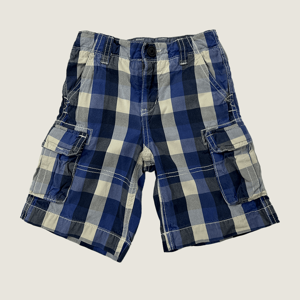 Baby Gap Blue Check Cargo Short Front