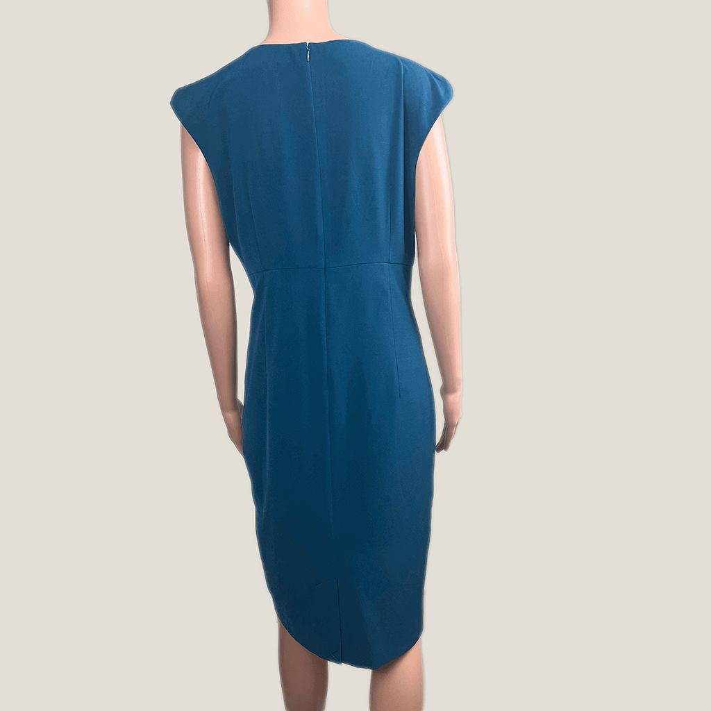 Basque Teal Sleeveless Dress Back Detail