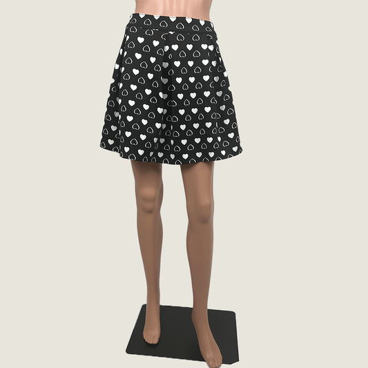 Bethany Mota Heart Print Mini Circle Skirt Front