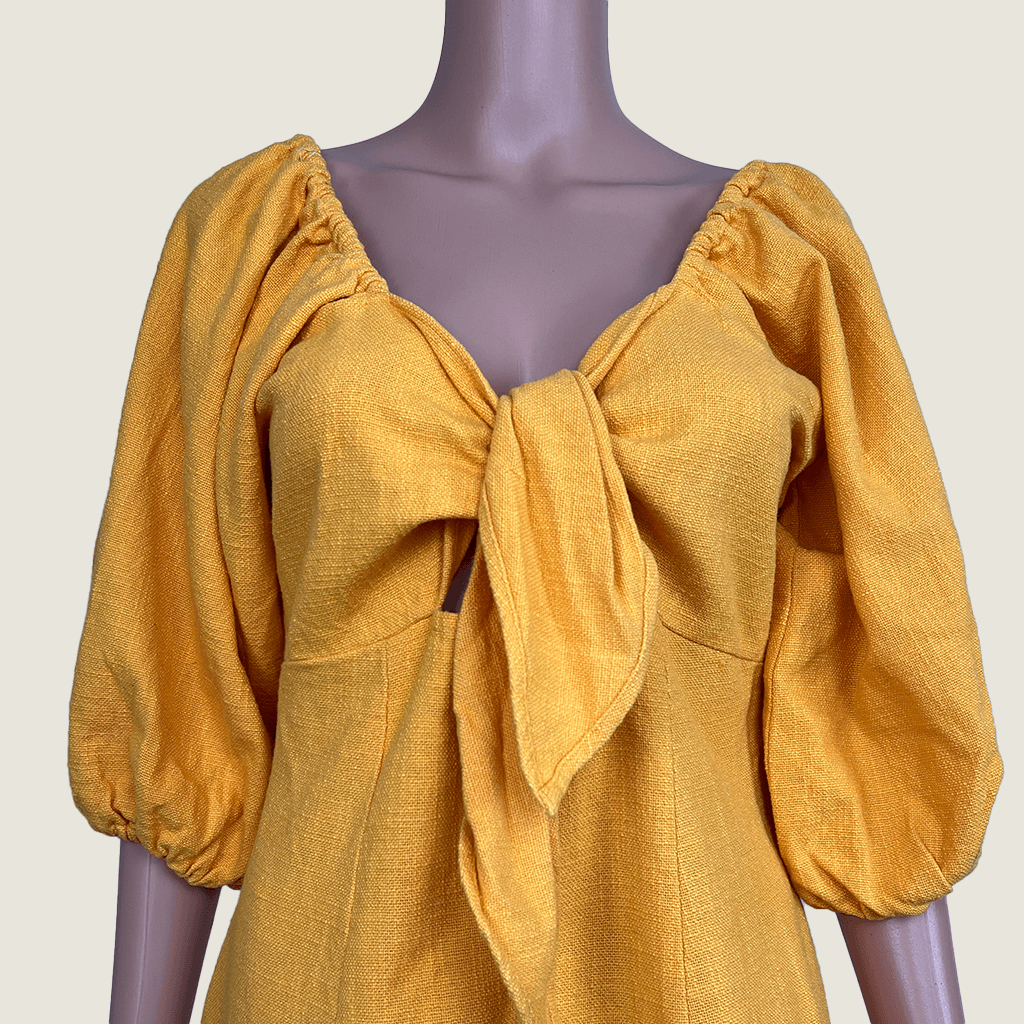 Billabong Gold Mini Dress Front Detail