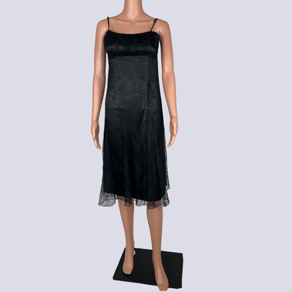 Front view of the Black Friday web lace dress