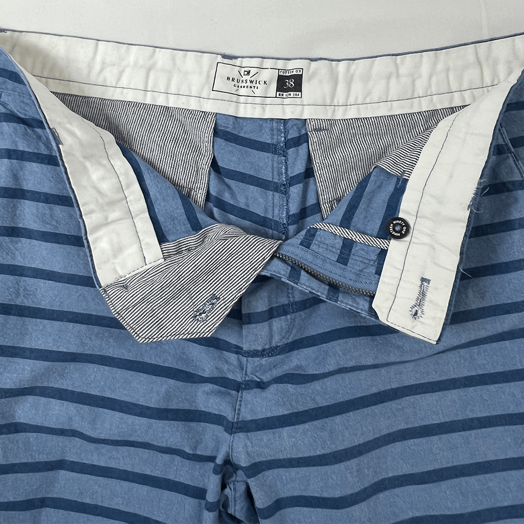 Brunswick Garments Men's Striped Shorts Waist Detail