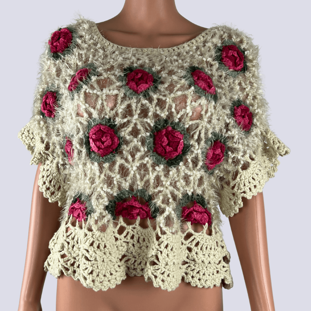 Front view of the Caroline Morgan crochet top