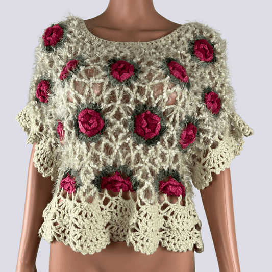 Front view of the Caroline Morgan crochet top