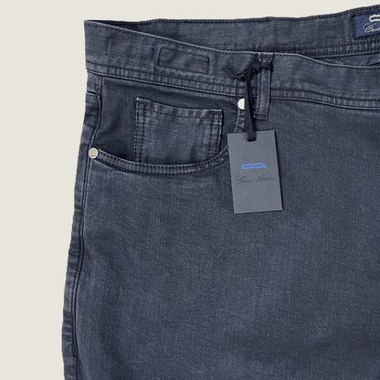  Front pocket detail view of the C Attolini Denim Chino Trouser