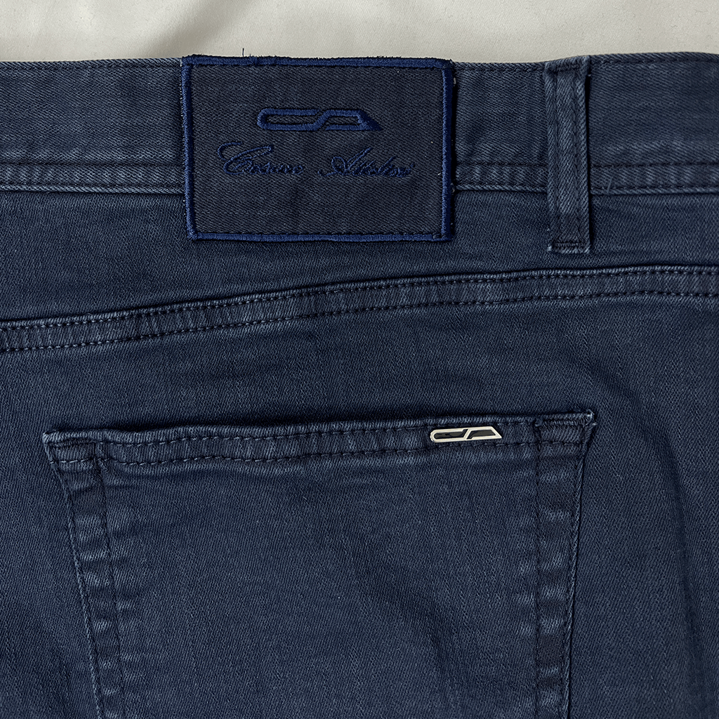 Back waist detail view of the C Attolini Denim Chino Trouser