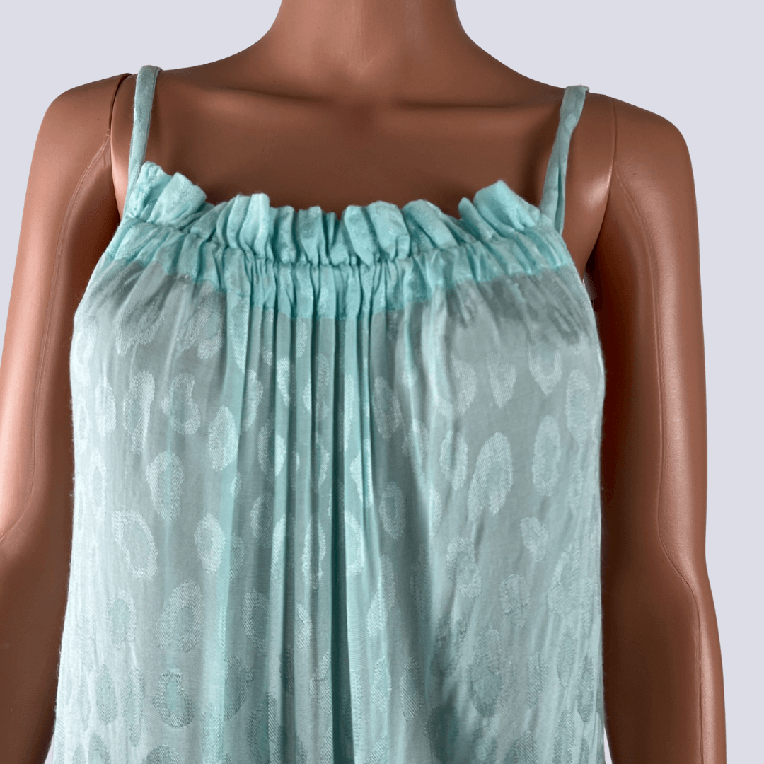 Front detail view of the  Cecilie Copenhagen Maxi Dress