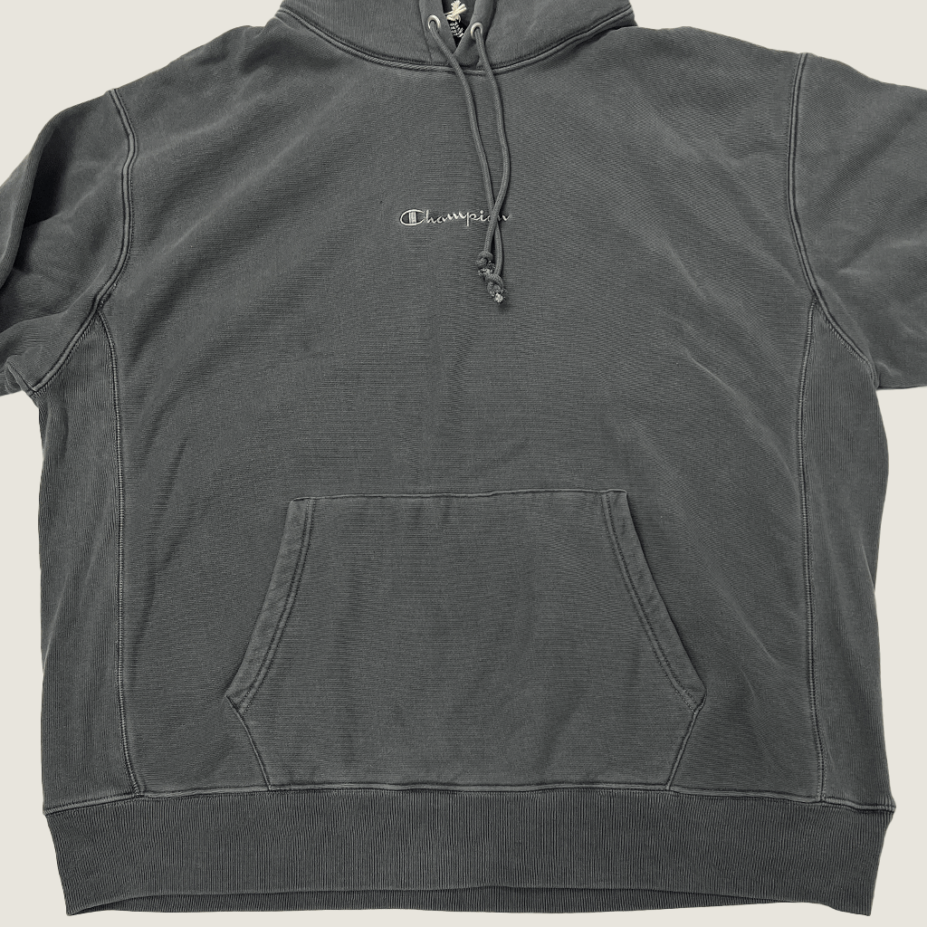 Champion Grey Hoodie Front Detail