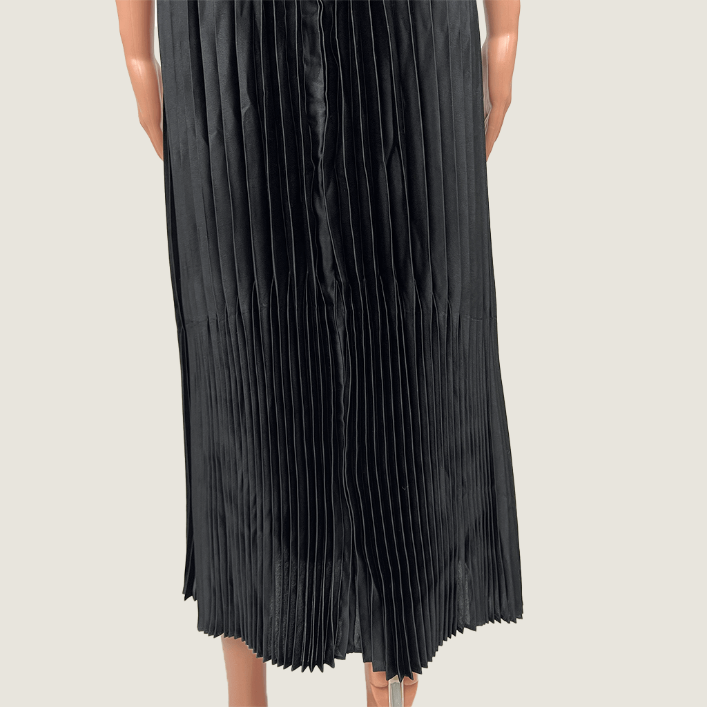 Chancery Pleated Maxi Dress Hem Detail