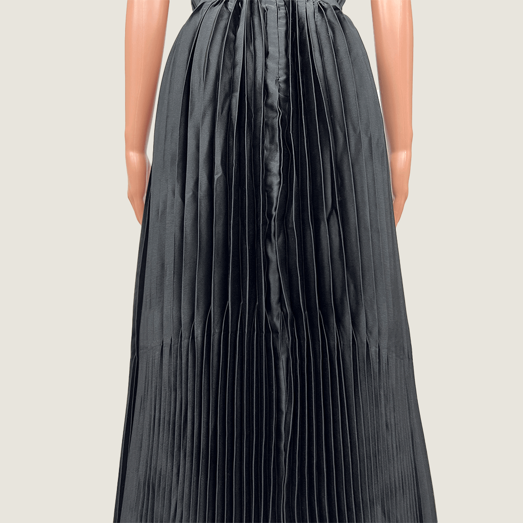 Chancery Pleated Maxi Dress Skirt Detail