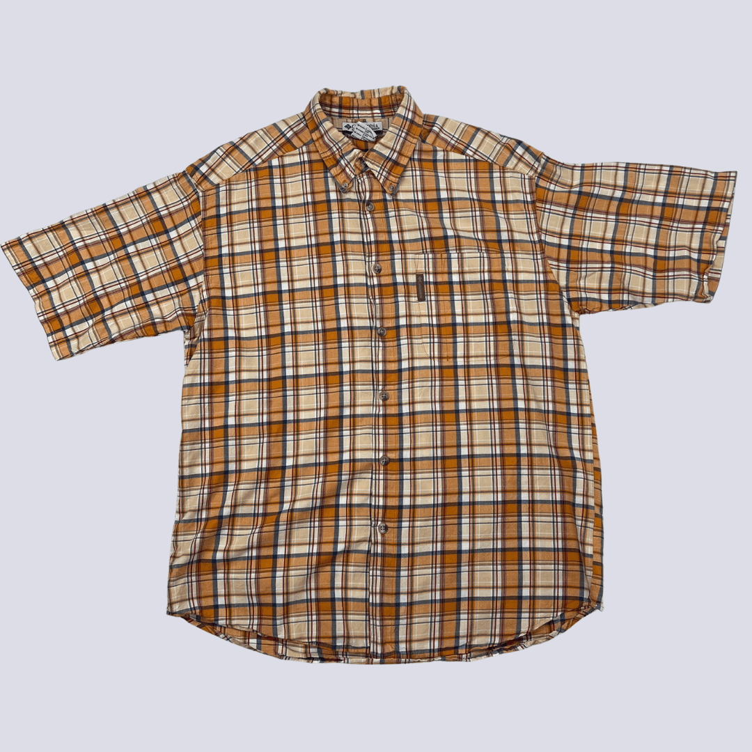 Front view of the Columbia men's checkered shirt