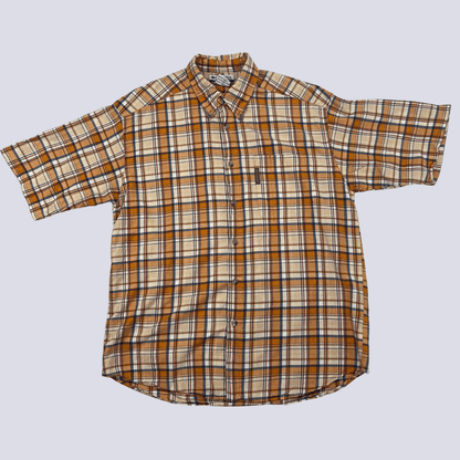 Front view of the Columbia men's checkered shirt