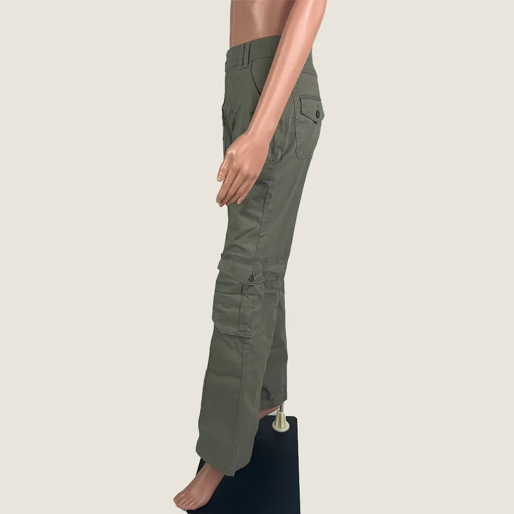 Side View of the Cotton On Bootleg Cargo Flare Pant