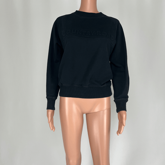 Front view of the Country Road Heritage Black Sweat