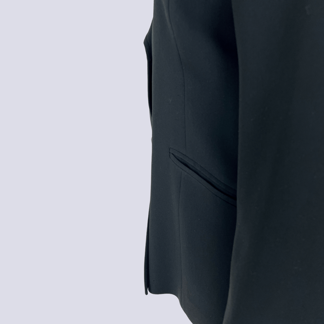 Front view of the Cue black women's blazer