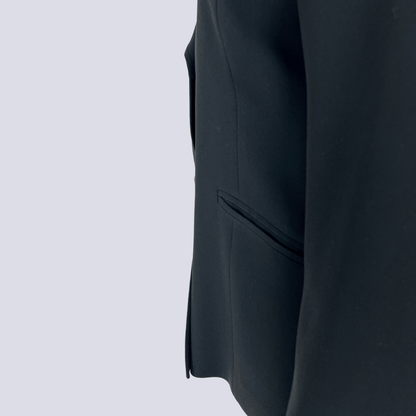 Front view of the Cue black women's blazer