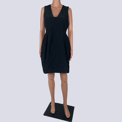 Front view of the Cue sleeveless black dress