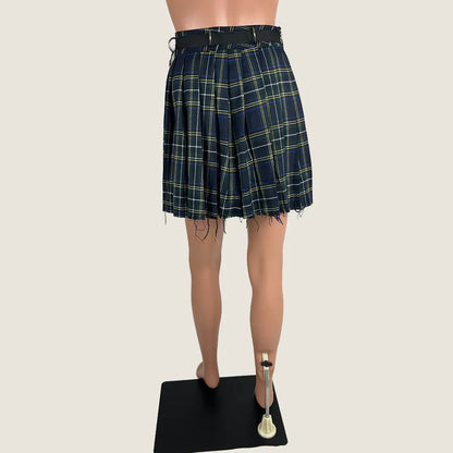 Back Detail View of the Current Mood Tartan Mini Skirt