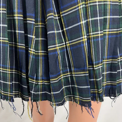 Hem View of the Current Mood Tartan Mini Skirt