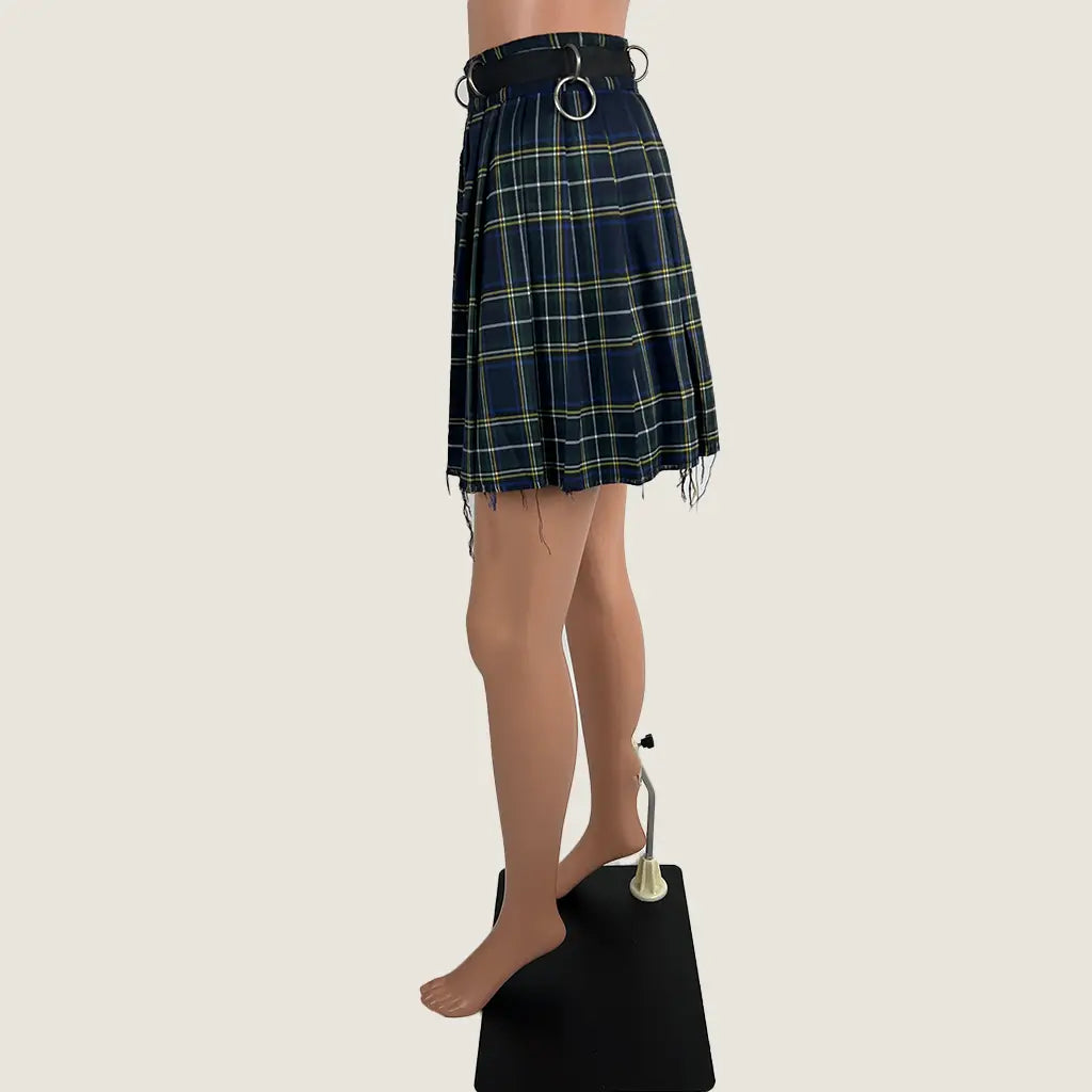 Side View of the Current Mood Tartan Mini Skirt