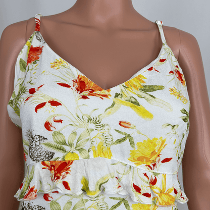 Danni Minogue Sleeveless Singlet Floral Top Collar Detail