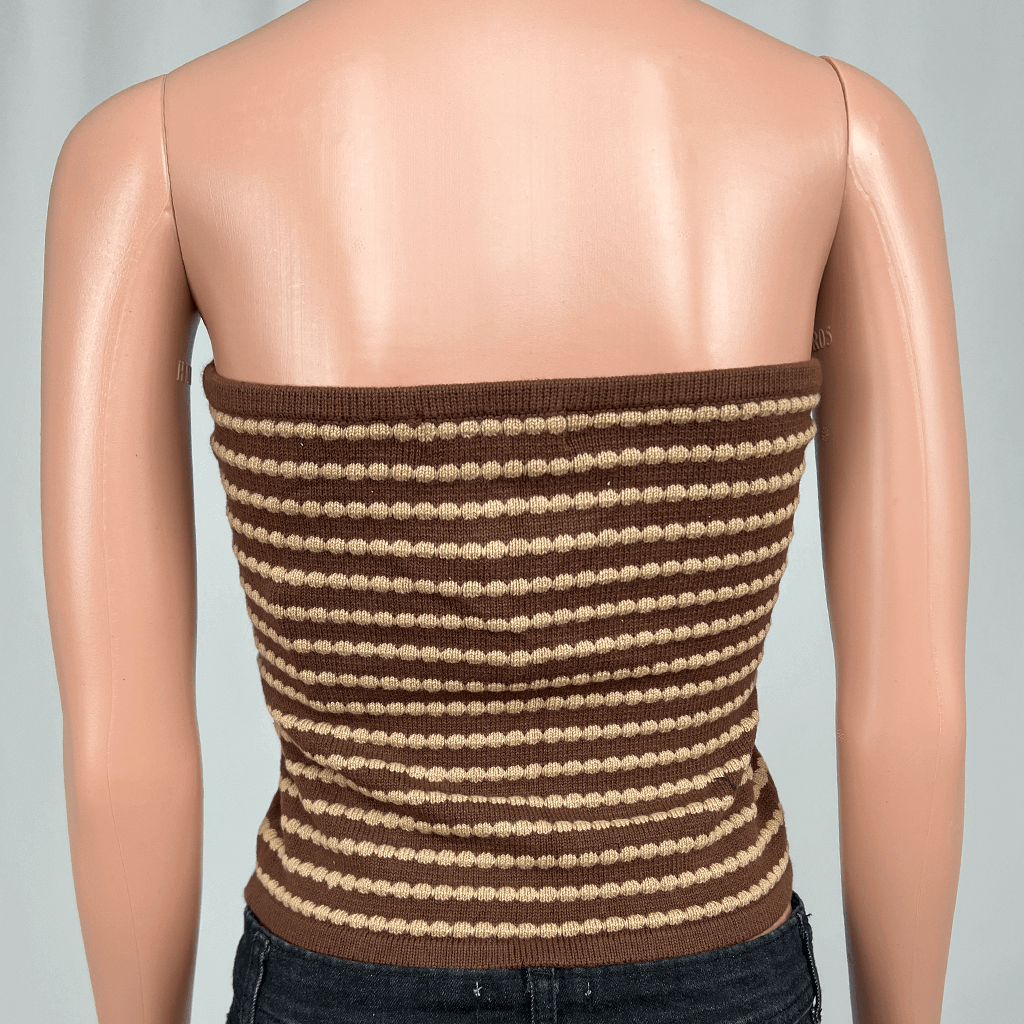 Dazie Chocolate Aperol Knit Top Back