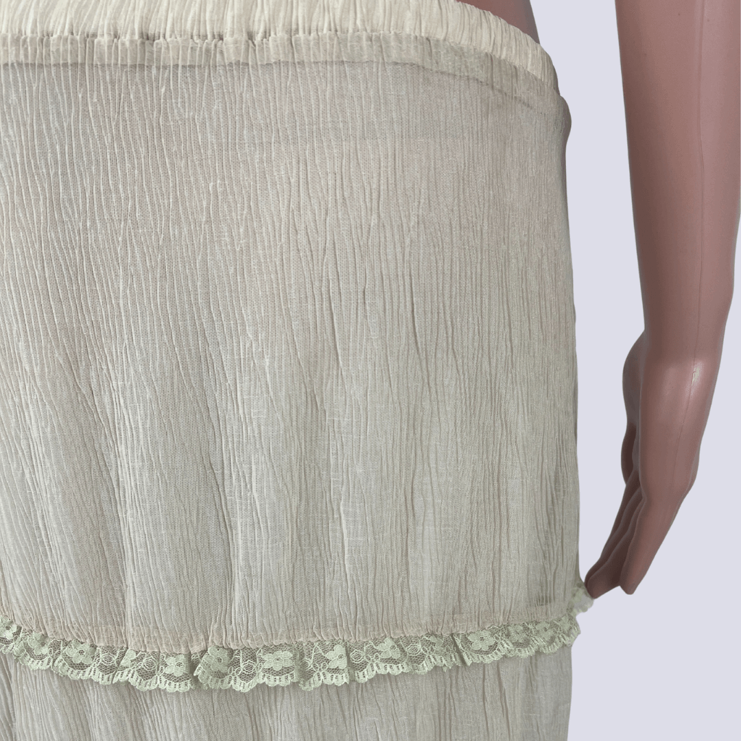 Front detail view of the Dazie Maxi Skirt