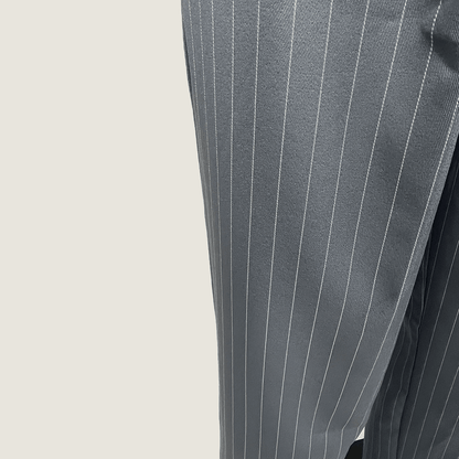 Dazy Grey Pinstripe Women's Slacks Fabric Detail