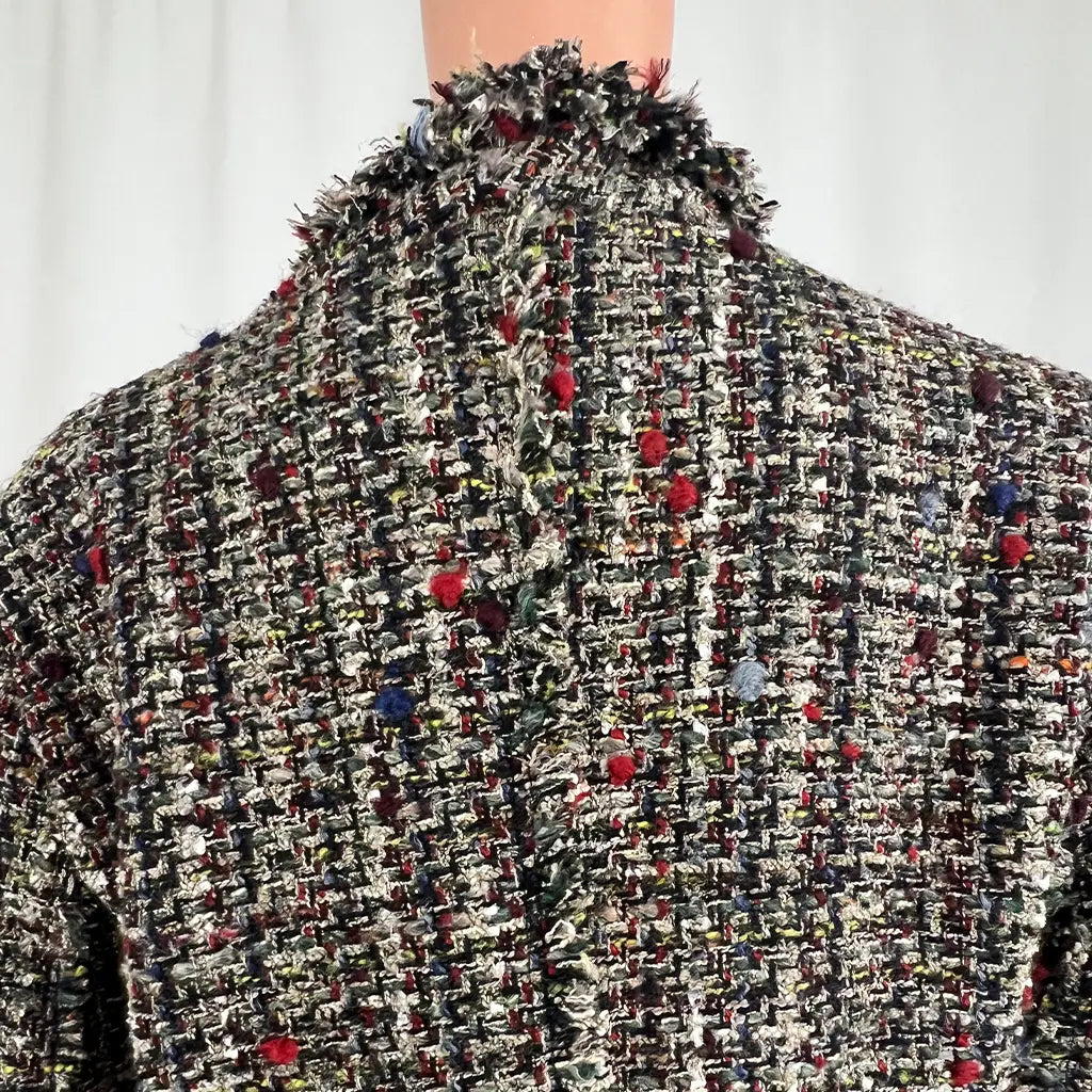 Back Detail View of the Desigual Women's Chaq Drave Knit Woven Jacket