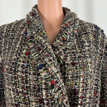 Front Detail View of the Desigual Women's Chaq Drave Knit Woven Jacket