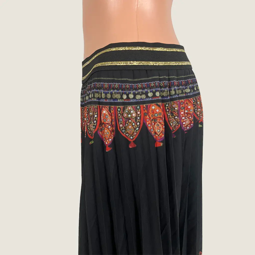 Side of View of the Desigual Pleated Midi Skirt