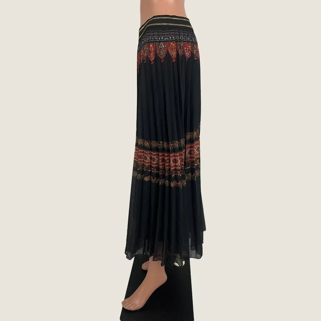 Side of View of the Desigual Pleated Midi Skirt